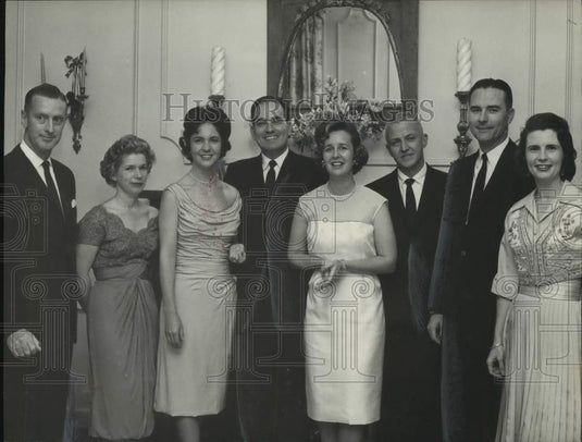 1962 Press Photo Mr. & Mrs. William Bowron & others at gathering- Historic Images