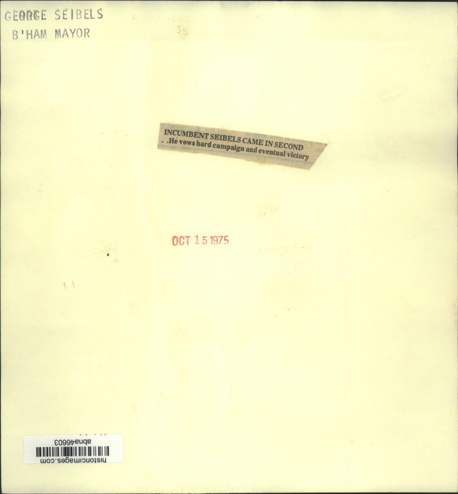 1975 Press Photo Birmingham, Alabama Mayor George Seibels - abna46603