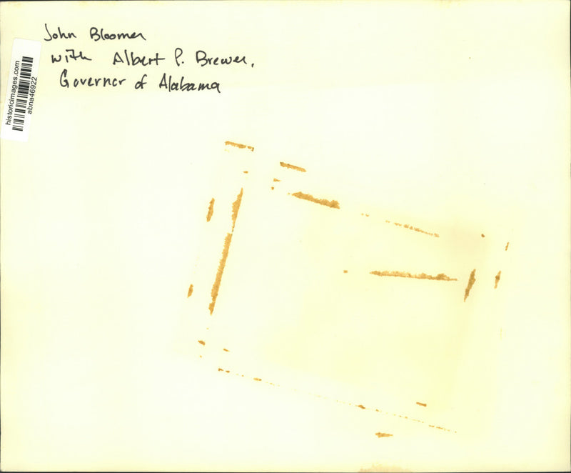 Load image into Gallery viewer, Press Photo John Bloomer with Albert P. Brewer, Governor of Alabama at Event
