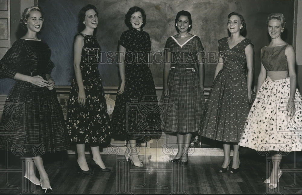 1955 Press Photo Alabama&#39;s Marshall Maid of Cotton contest participants - Historic Images