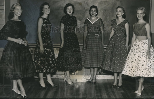 1955 Press Photo Alabama's Marshall Maid of Cotton contest participants - Historic Images