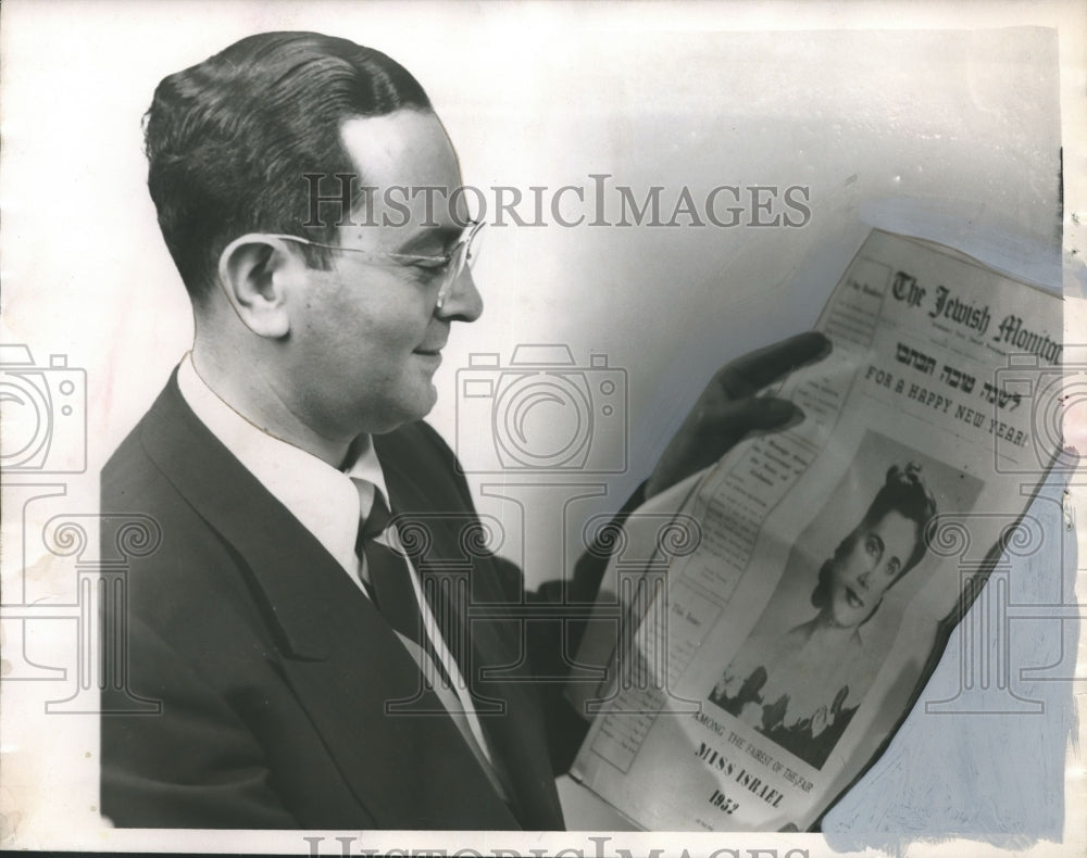 1953 Press Photo Rabbi J.S. Gallinger, Clergyman and Editor, Alabama- Historic Images