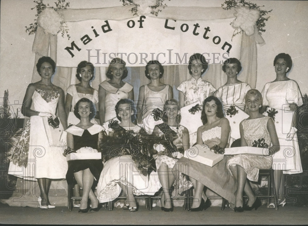 1957 Press Photo Elmore County Maid of Cotton contestants, winners, Alabama - Historic Images