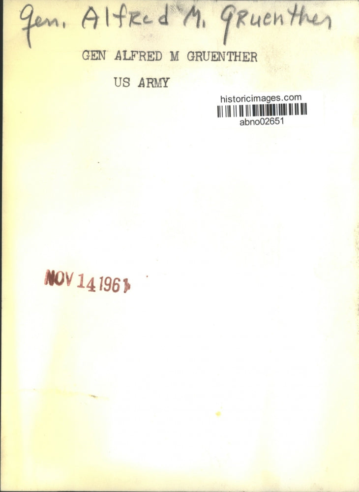 1961 Press Photo General Alfred M. Gruenther, U.S. Army - abno02651
