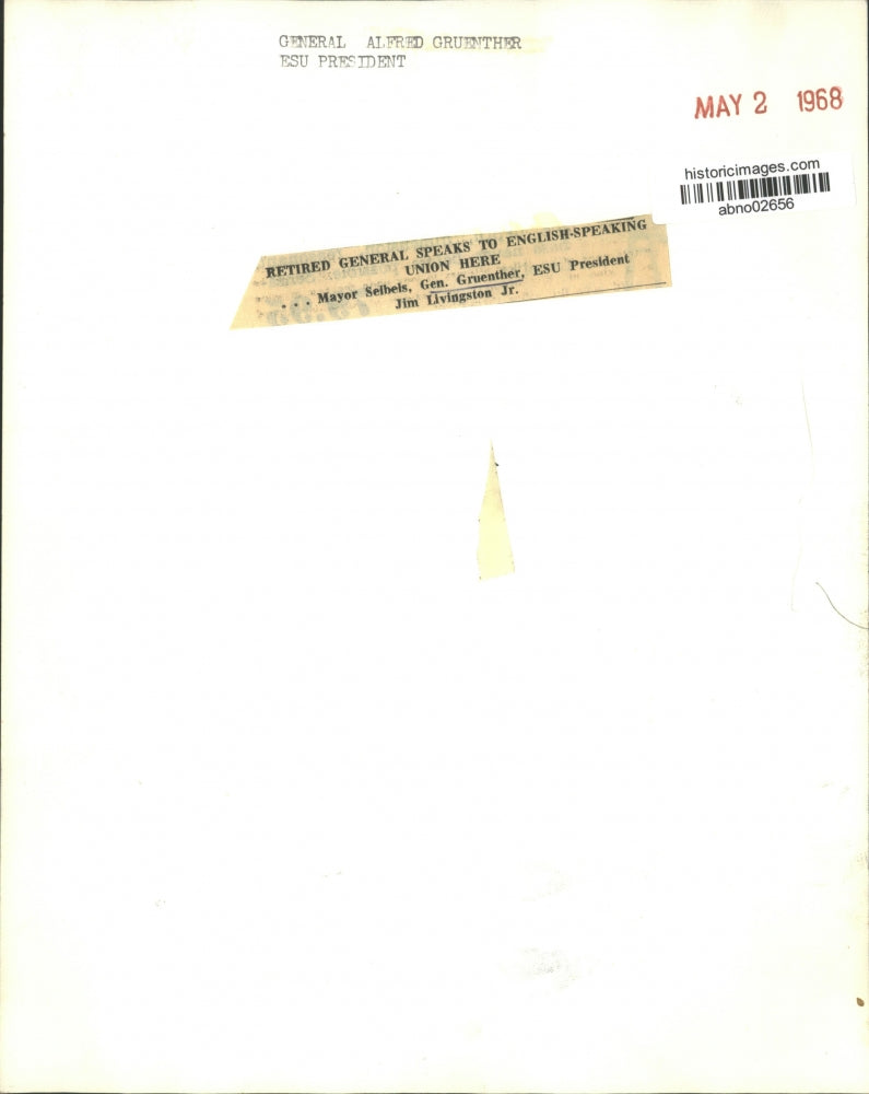 1968 Press Photo Retired General Gruenther with Others at English speaking Union