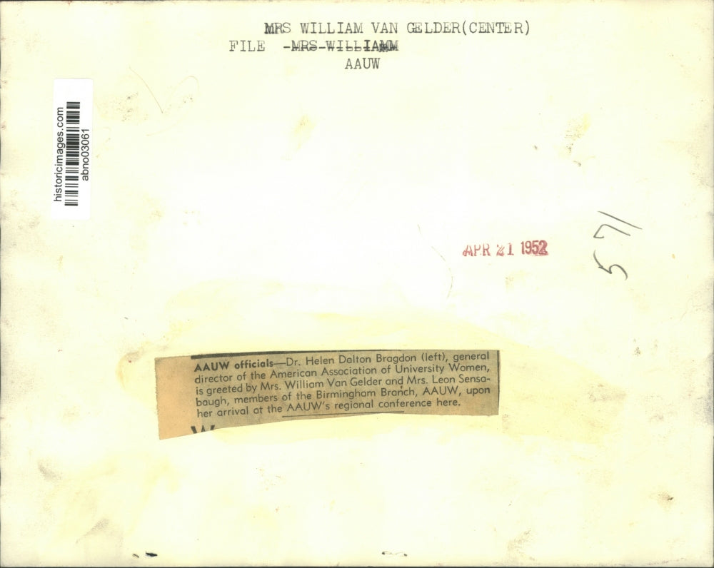 1952 Press Photo American Association of University Women at conference, Alabama