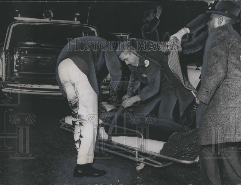 Load image into Gallery viewer, 1967 Press Photo Injured Rescued From Fire at Apartments &amp; Restaurant
