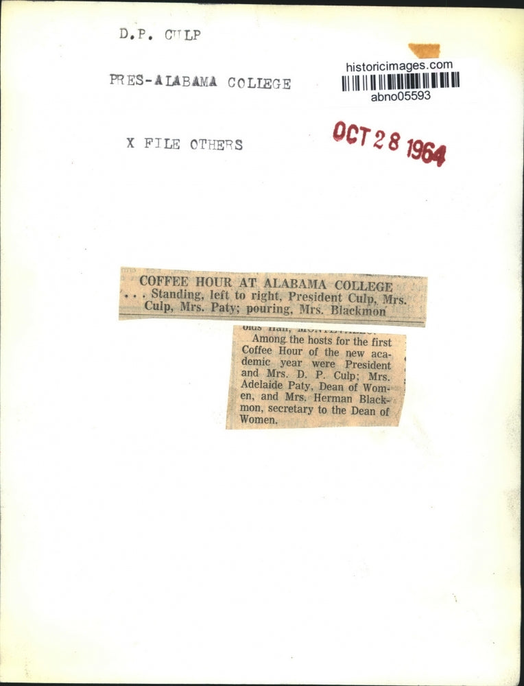 1964 Press Photo Four Attendees and Members of Coffee Hour at Alabama College