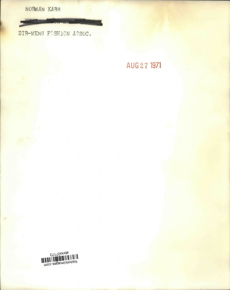 1971 Press Photo Norman Karr, Director of Mens Fashion Association - abno07173