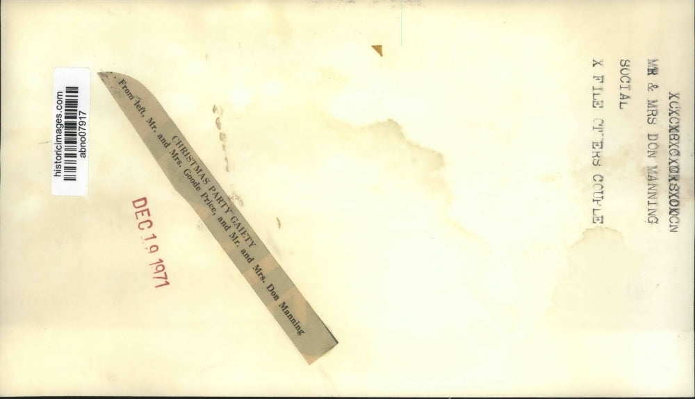 1971 Press Photo Mr. & Mrs. Don Manning, Mr. & Mrs. Goode Price, Christmas Party