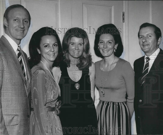 1973 Press Photo Mr. and Mrs. Al Naughton, Mr., Mrs. James Cox, Other at Event