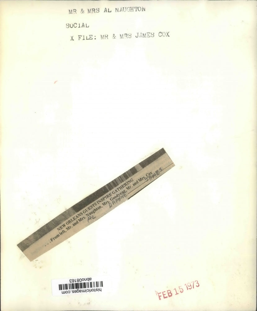 1973 Press Photo Mr. and Mrs. Al Naughton, Mr., Mrs. James Cox, Other at Event