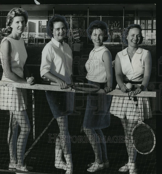 1964 Press Photo Tennis Players Pose on Court - abno08848 - Historic Images