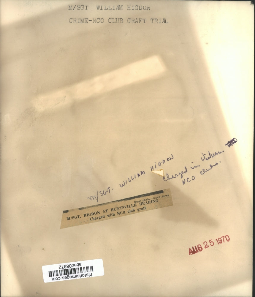 1970 Press Photo Master Sergeant William Higdon at Hearing - abno08872