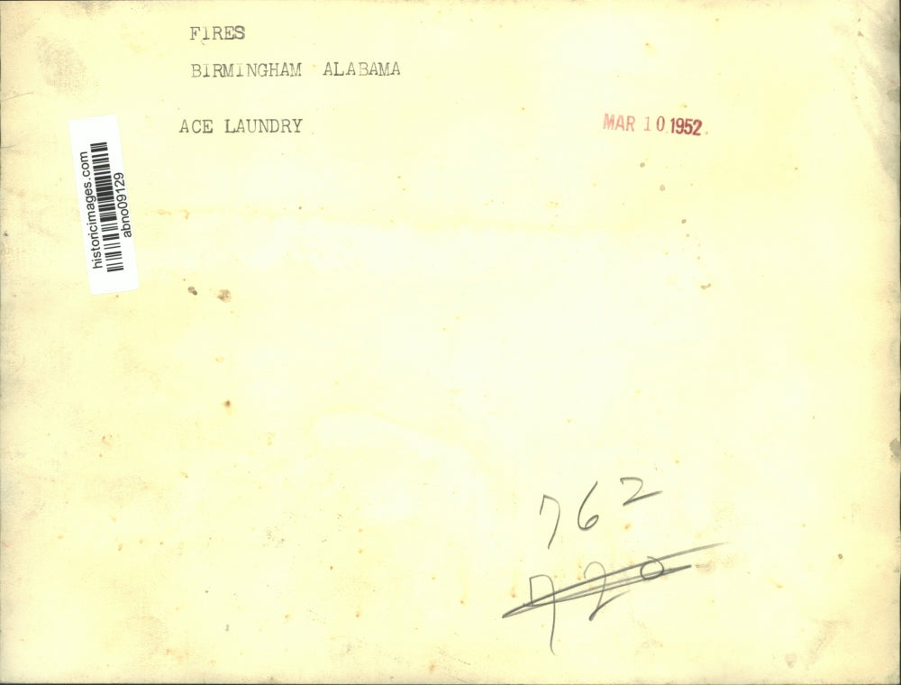 1952 Press Photo Ace Laundry after fire, Birmingham, Alabama - abno09129