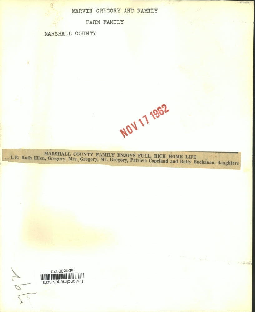 1962 Press Photo Marvin Gregory and Family, Hall County Family that Enjoys Home