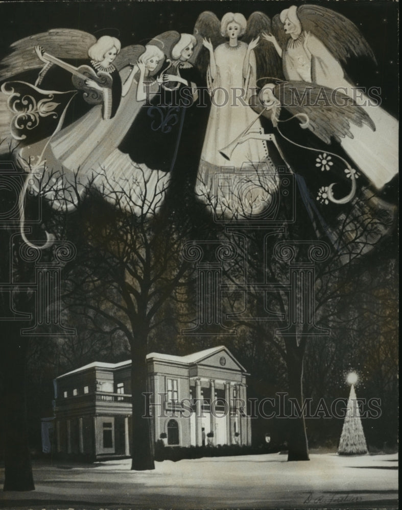 1972 Press Photo Christmas Card Sent by Governor & Mrs. George Wallace