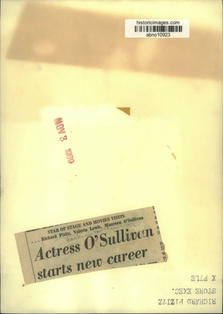 1969 Press Photo Actress Maureen O'Sullivan, Star of Movies, Starts New Career