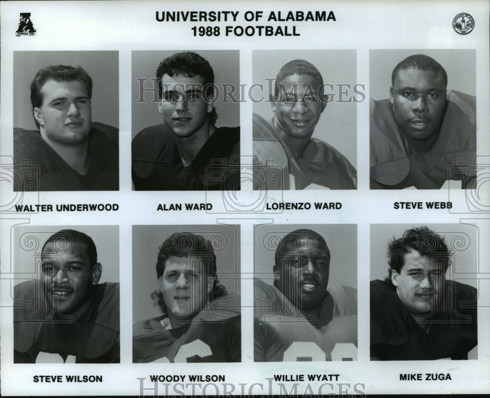 1988 Press Photo University of Alabama&#39;s Football Team Players - abns00217 - Historic Images