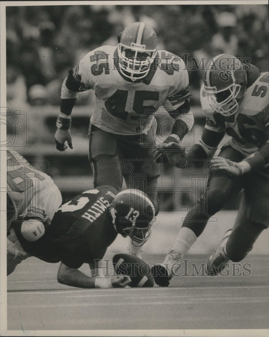 1987 Press Photo Alabama-Florida-Smith, #45 Pat Moorer and #56 Clifford Charlton