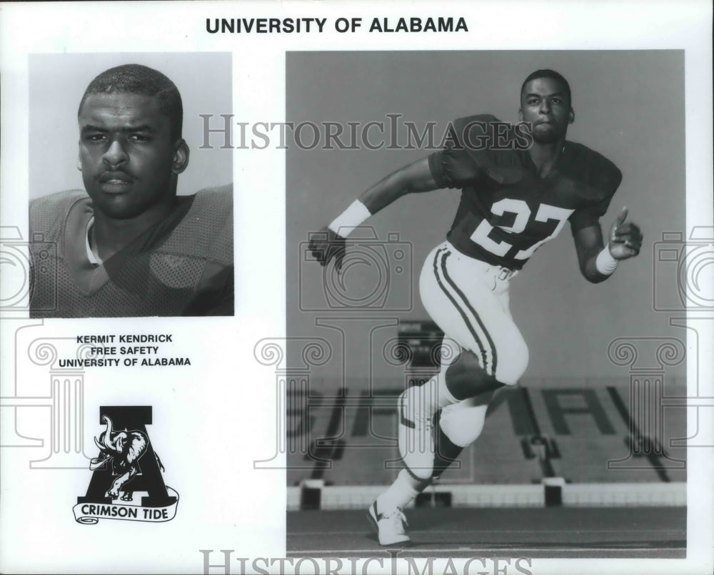 Press Photo University of Alabama football player free safety Kermit Kendrick - Historic Images