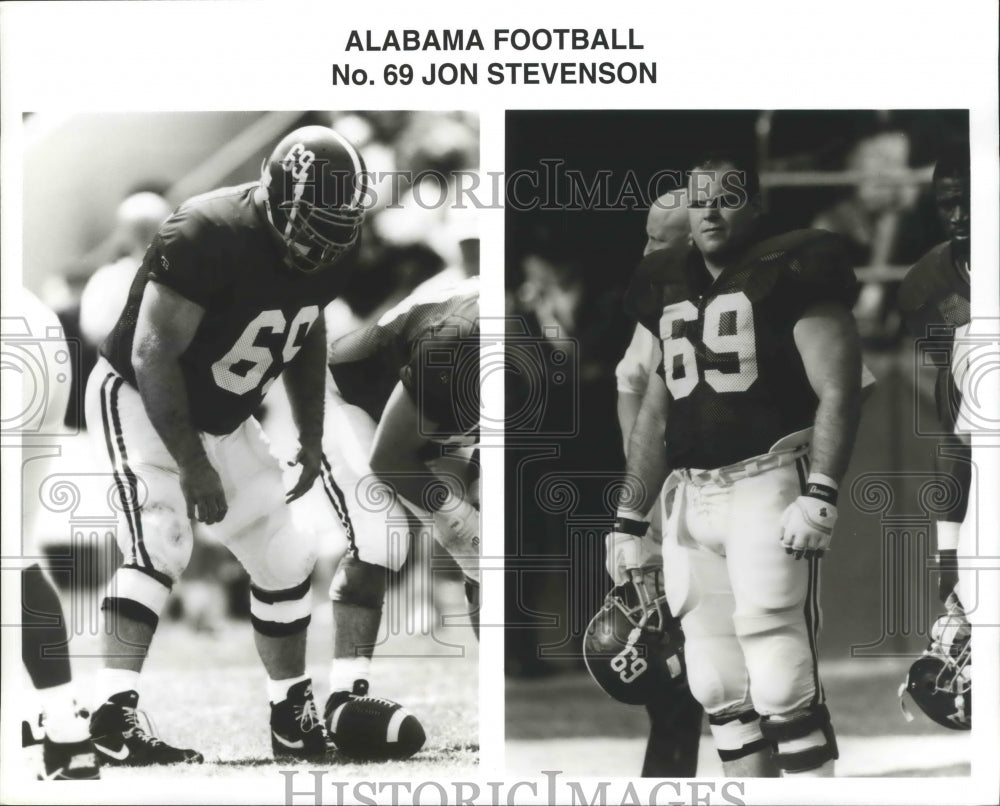 Press Photo Alabama football player #69 Jon Stevenson in action. - abns01705- Historic Images
