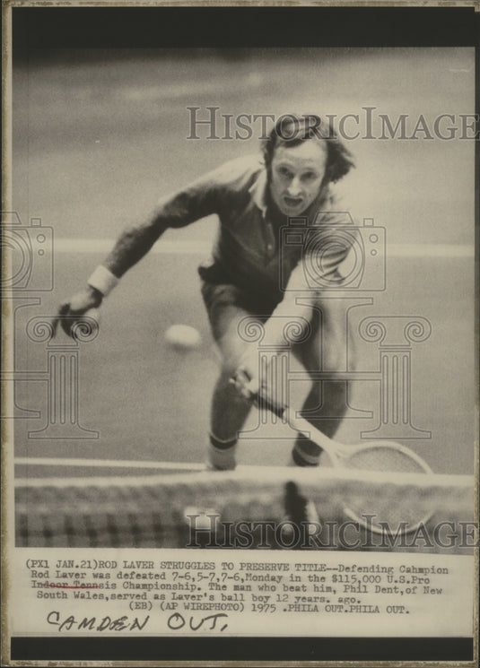 1975 Press Photo Philadelphia-Rod Laver defeated in U.S. Pro Tennis Championship- Historic Images