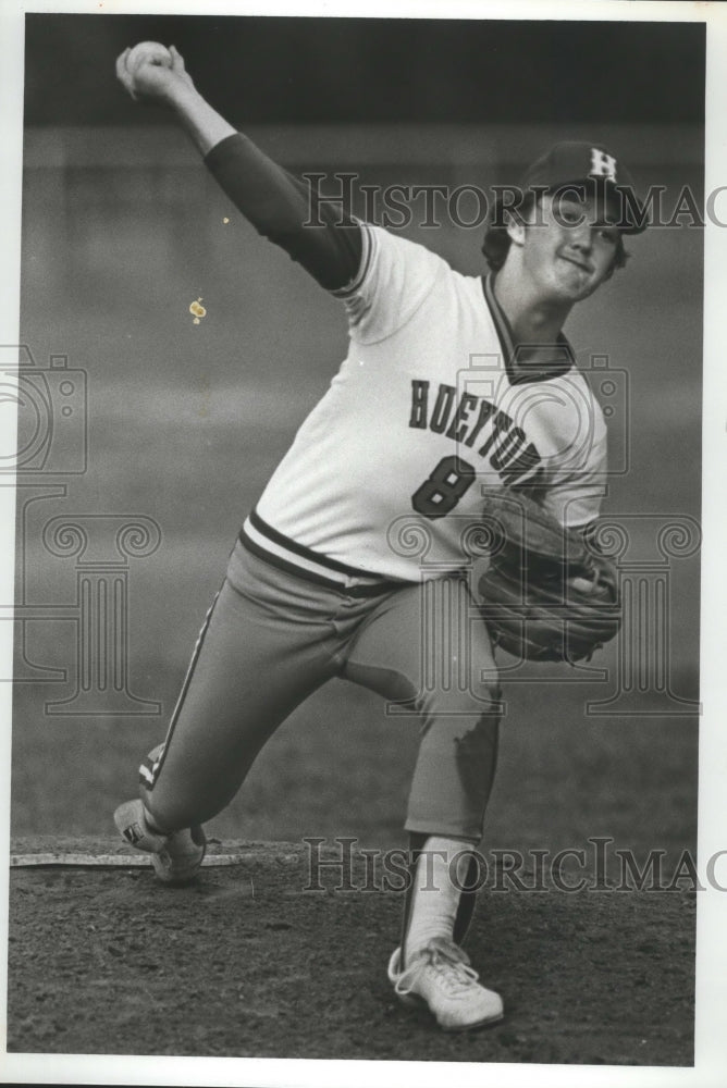 1982 Press Photo Hueytown High School Baseball Team Senior Pitcher Jeff Crane - Historic Images