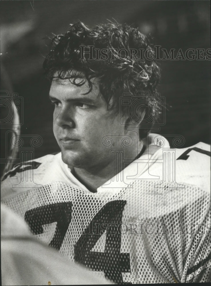 1982 Press Photo Auburn University Football Team Offensive Lineman David Jordan - Historic Images