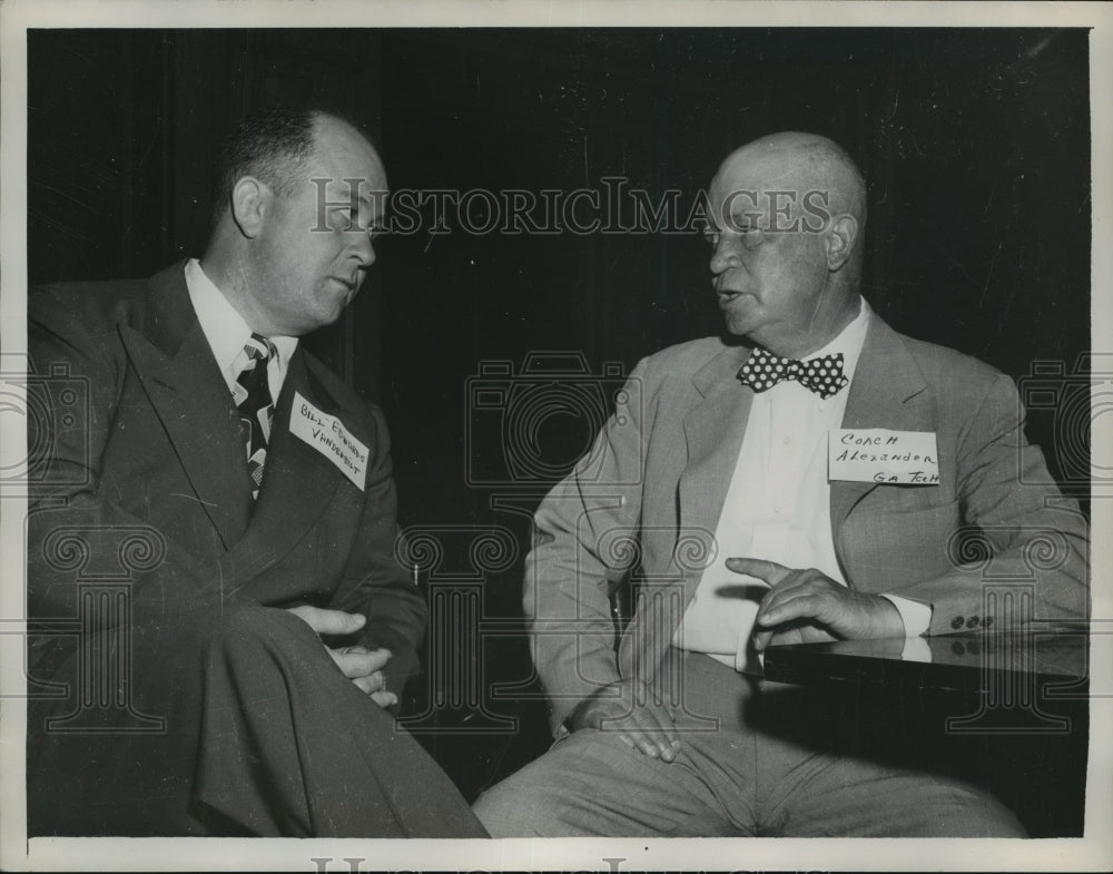 1950 Press Photo Football Coaches Edwards Of Vandbilt, Alexander Of Georgia Tech - Historic Images