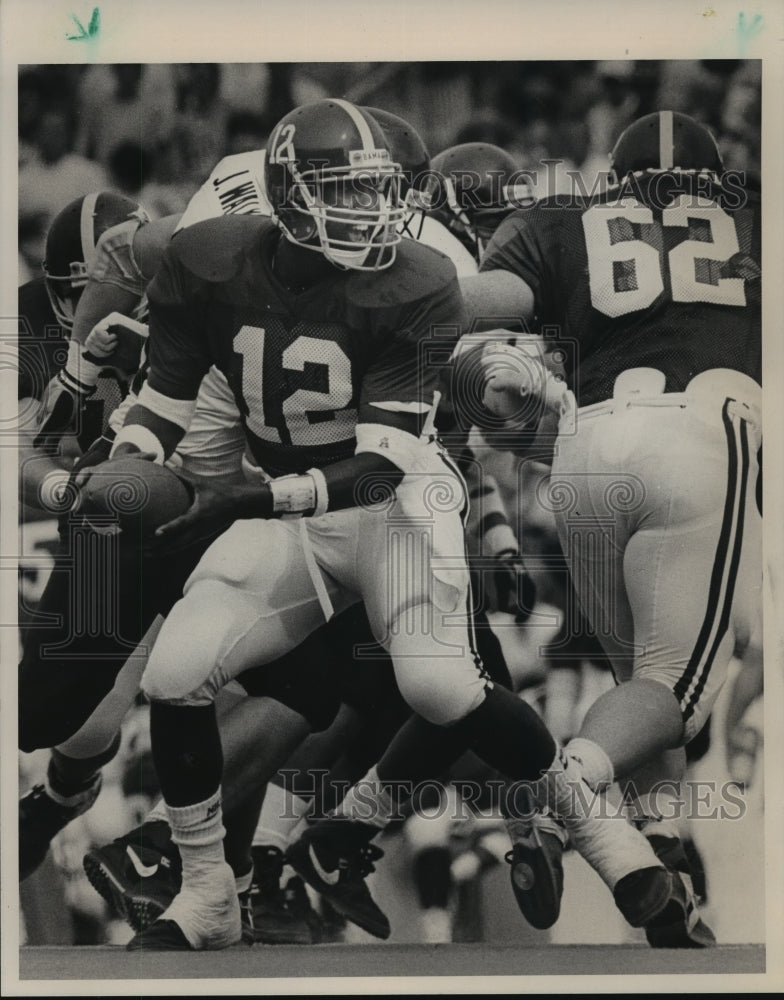 1980 Press Photo Alabama's Woodson And Barger Against Vanderbilt In Football - Historic Images