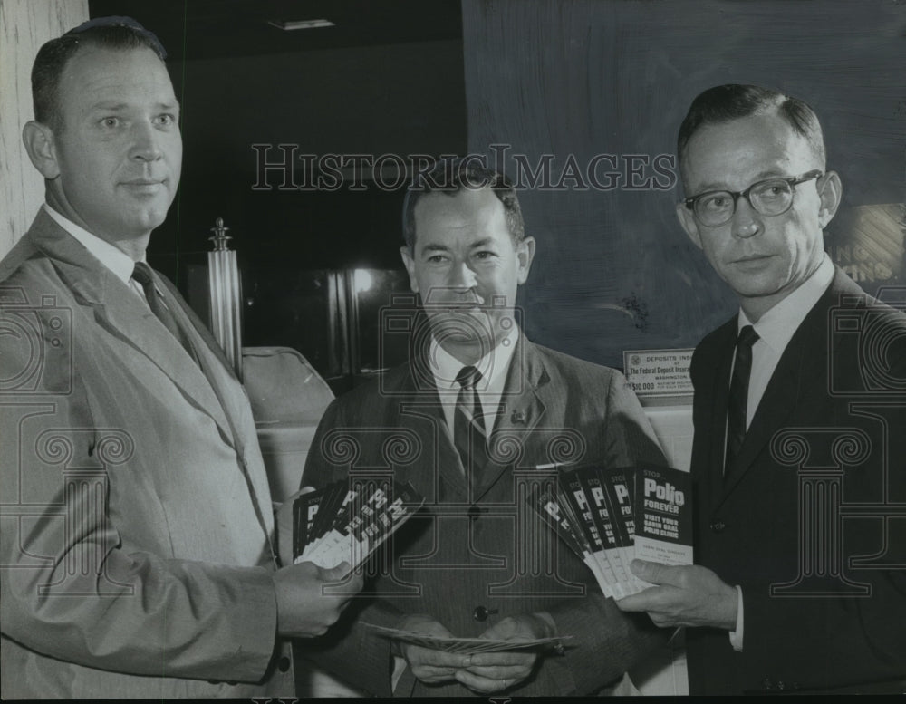 1963 Press Photo Bankers Avinger, Alexander And Vance Are United To Stop Polio - Historic Images