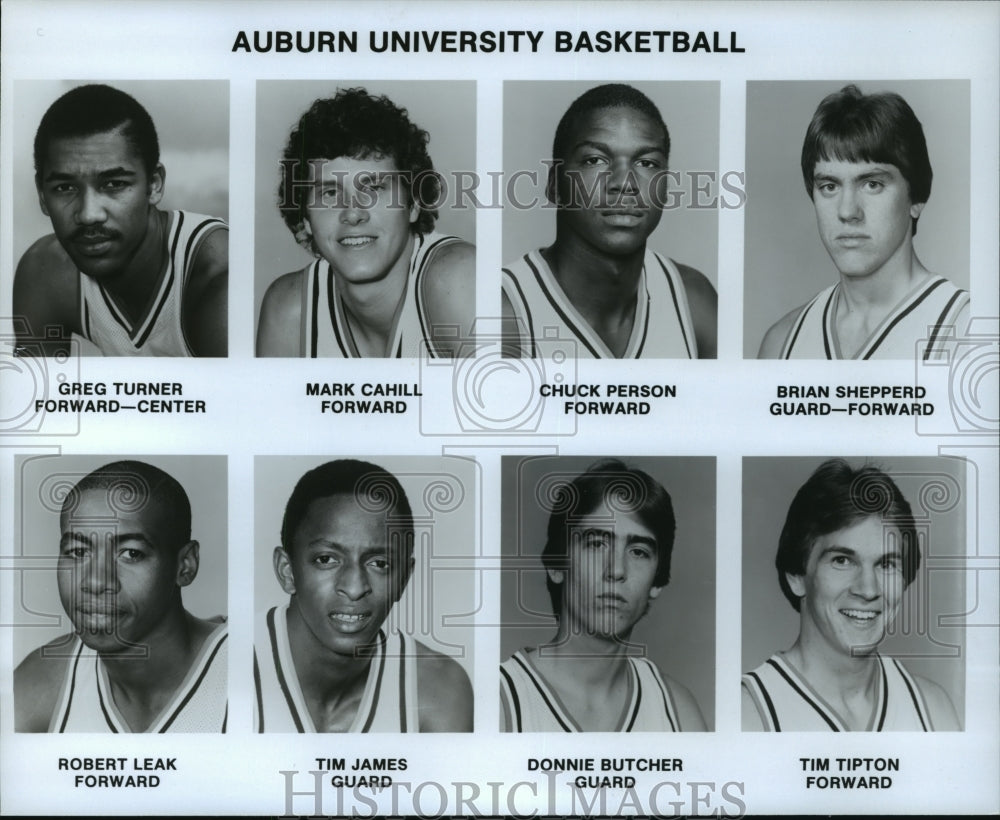 Press Photo Auburn University Men&#39;s Basketball Team Members Posed On Photo Page - Historic Images