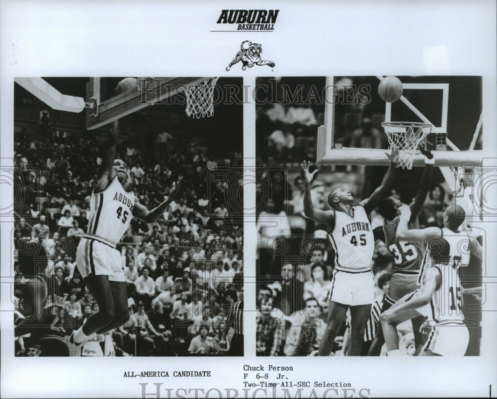 Press Photo Auburn All-Southeastern Conference Basketball Player Chuck Person - Historic Images