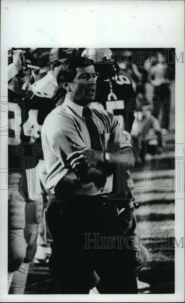 1987 Press Photo Head University Of Northern Alabama Football Coach Wayne Grubb - Historic Images