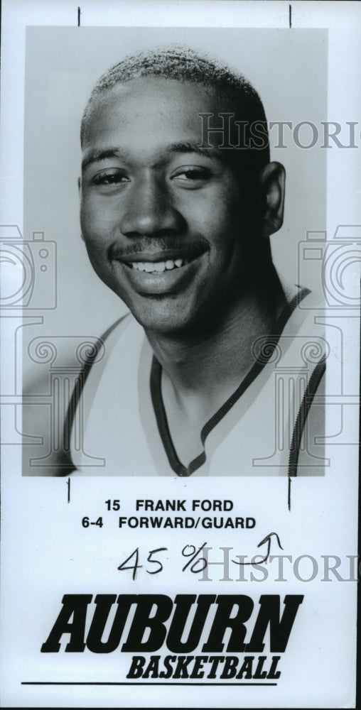 Press Photo Auburn University Basketball Team Forward-Guard 6'-4" Frank Ford - Historic Images