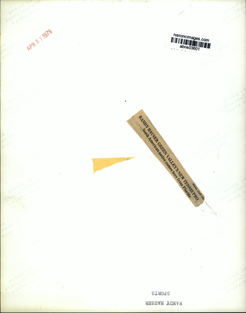 1979 Press Photo Green Valley Country Club Tennis Professional Randy Hauser