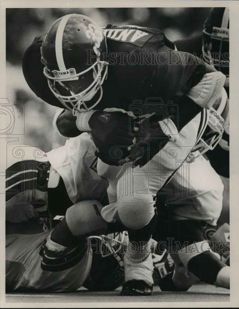 1990 Press Photo Chris Anderson, Alabama Tailback With Football Against Florida- Historic Images