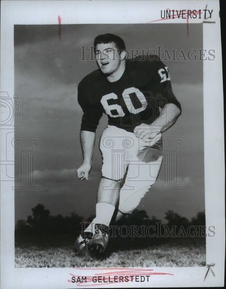 1968 Press Photo University Of Alabama Football Team Nose Guard Sam Gellerstedt - Historic Images