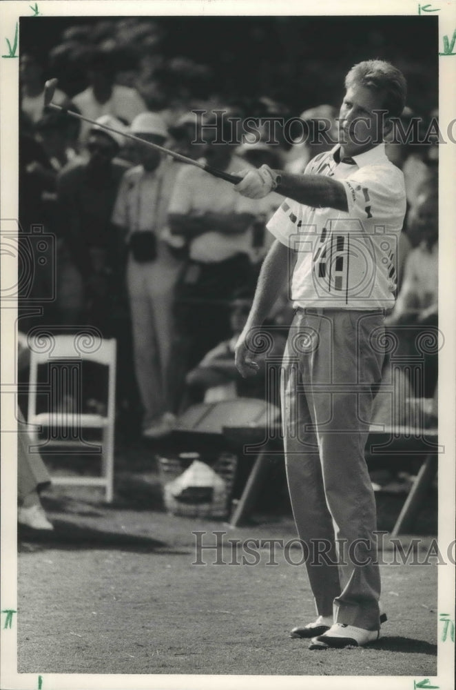 1990 Press Photo Professional Golfer Payne Stewart Conducts Instructional Clinic - Historic Images