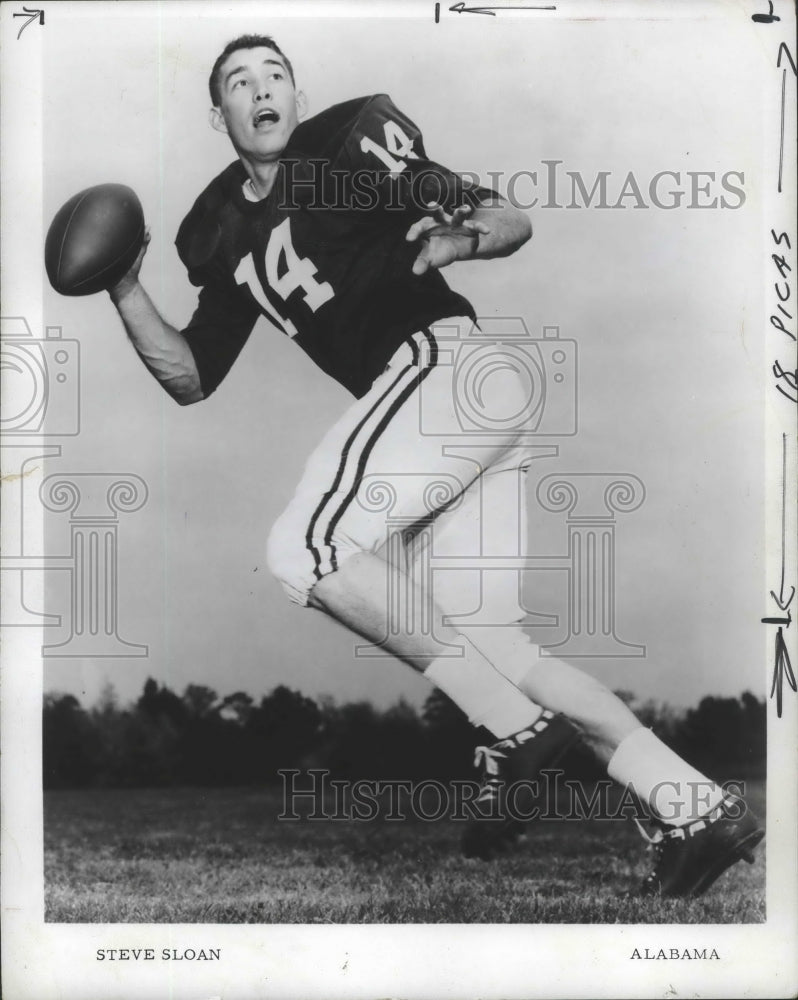 1966 Press Photo Alabama Football Quarterback Steve Sloan In Pre-Season Practice - Historic Images