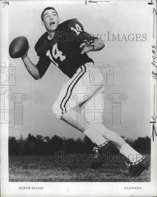 1966 Press Photo Alabama Football Quarterback Steve Sloan In Pre-Season Practice - Historic Images