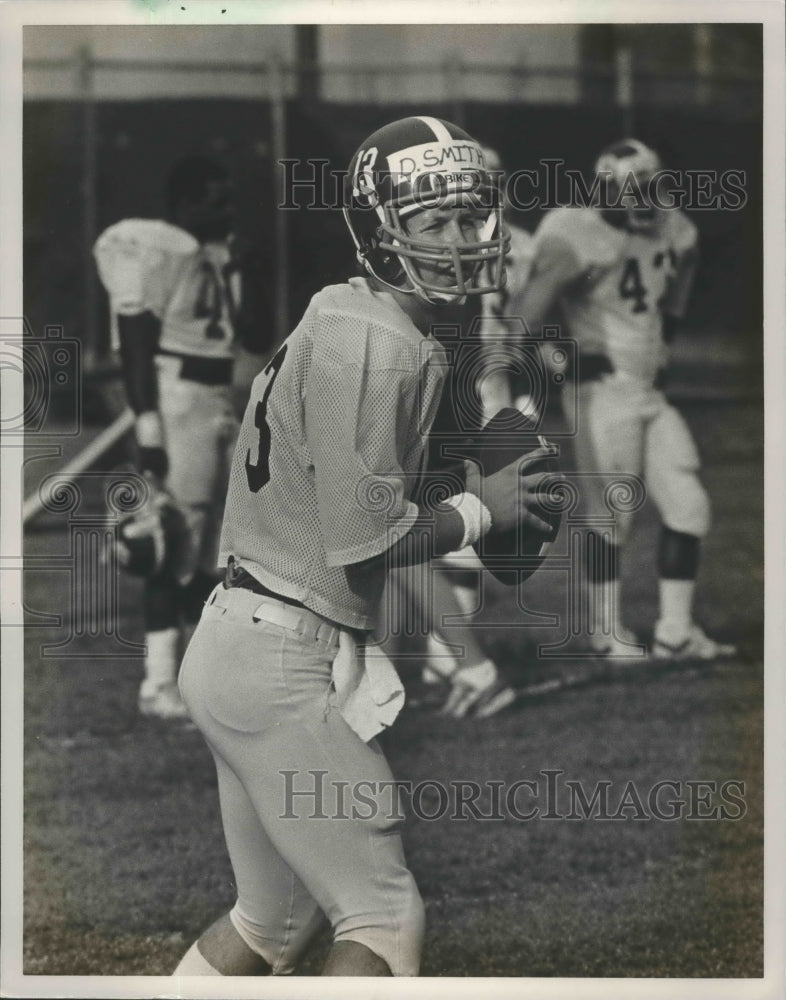 1987 Press Photo Alabama Football Quarterback David Smith At Spring Practice- Historic Images