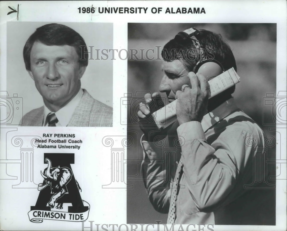 1989 Press Photo 1986 Program Page For Alabama&#39;s Head Football Coach Ray Perkins - Historic Images