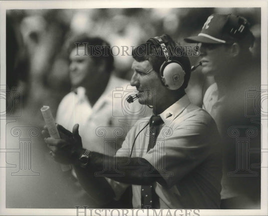 Press Photo Alabama Football Coach Ray Perkins Versus Georgia Tech In 1st Game - Historic Images