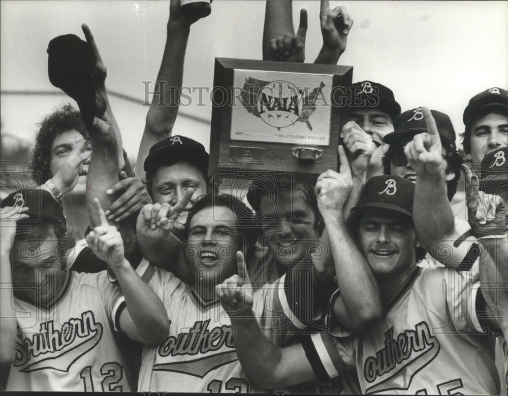 1979 Press Photo Area Intercollegiate Baseball Champions Birmingham Southern - Historic Images
