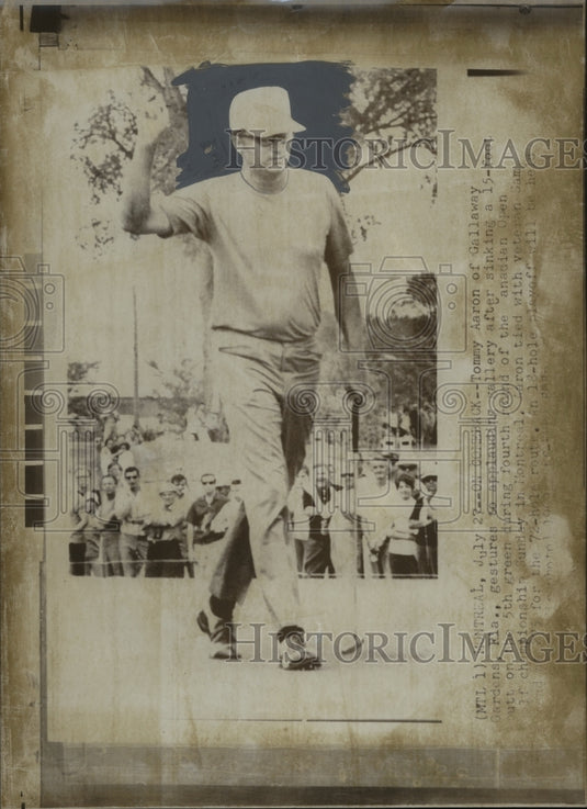 1969 Press Photo Golfer Tommy Aaron on 5th green at Canadian Open in Montreal - Historic Images
