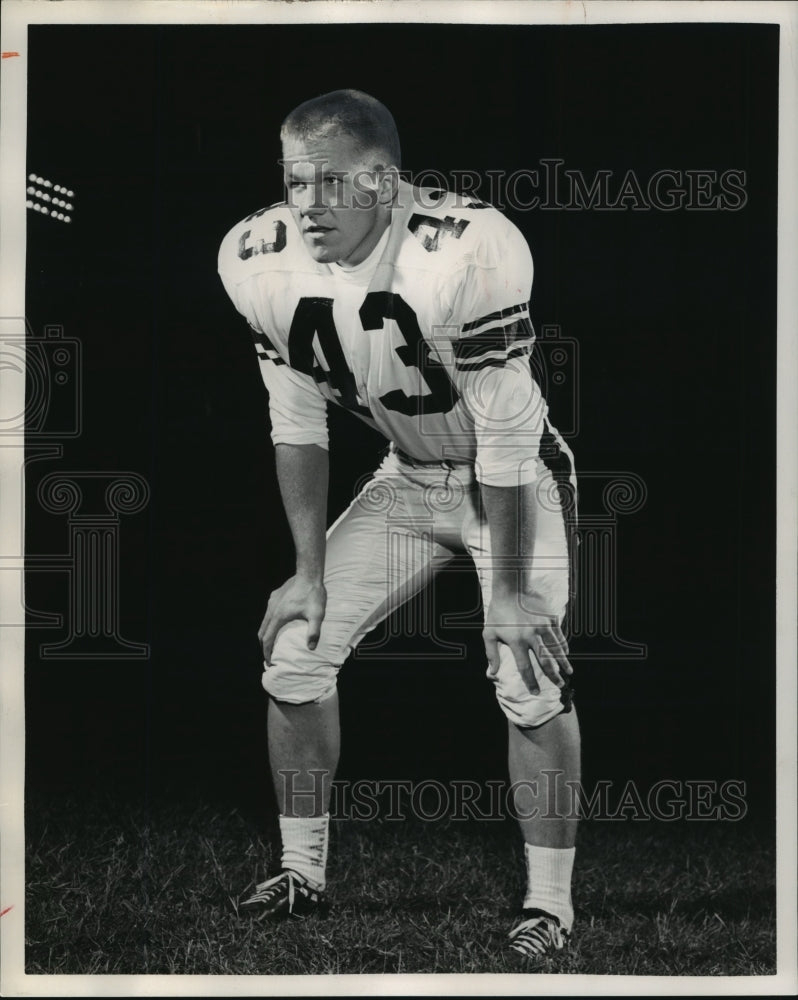 1962 Press Photo Howard College football player Reggie Allen - abns06585 - Historic Images