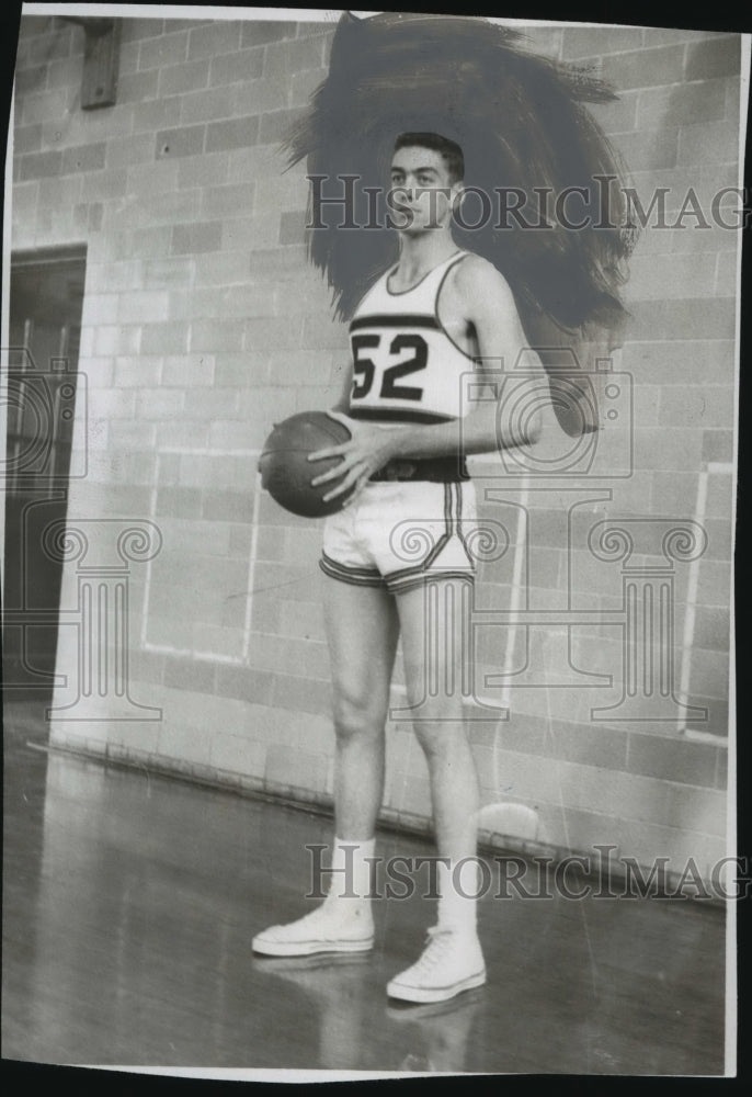 1957 Press Photo basketball player at Birmingham Southern College, Alabama - Historic Images