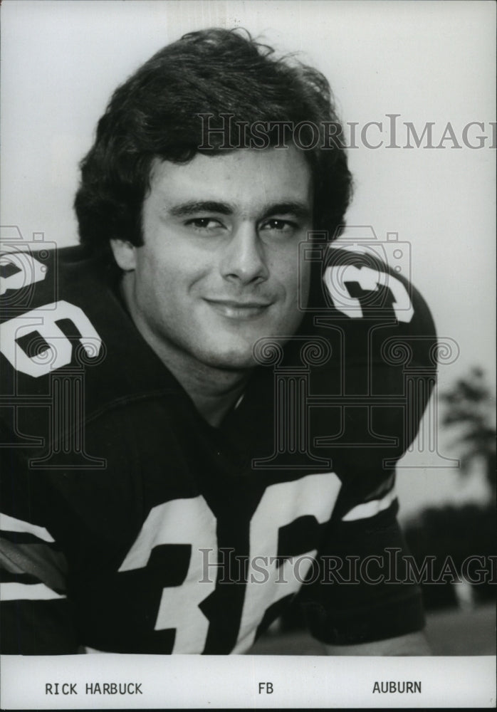 1975 Press Photo Auburn football player Rick Harbuck plays fullback - abns06670 - Historic Images